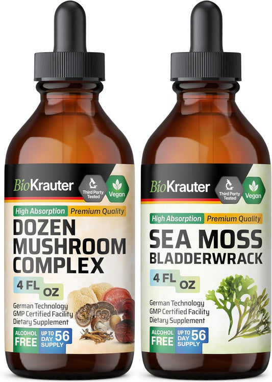 12-Pack Mushroom and Sea Moss Tincture Bundle - 4 Fl. Oz. Each