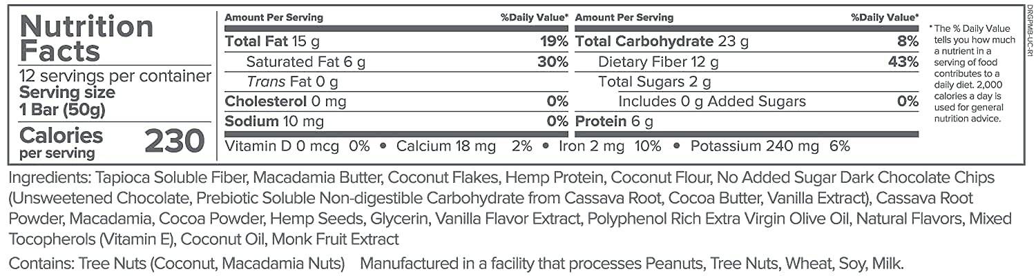 12 Pack of Gundry MD Macadamia Nut Bars with Rich Polyphenols