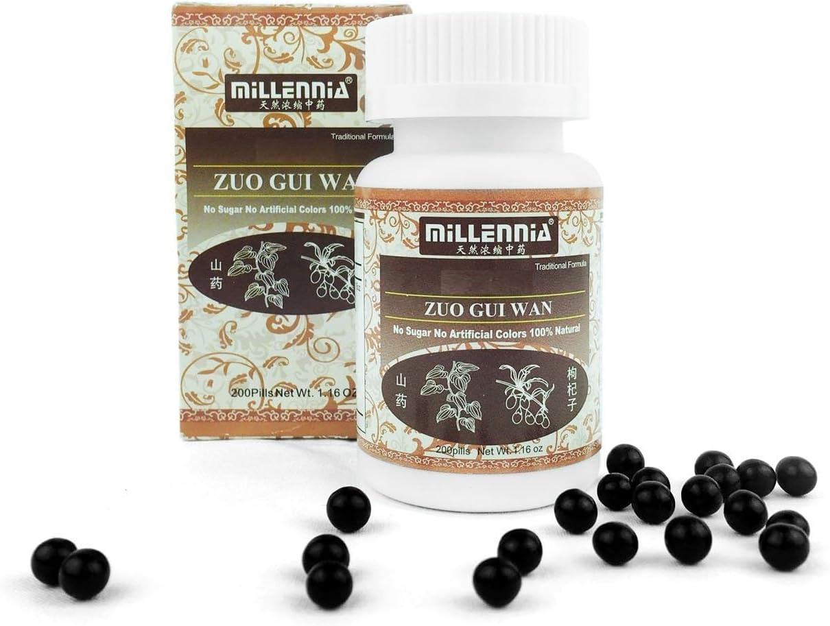 12-Pack of MILLENNIA Zuo GUI Wan Herbal Supplement Pills - 200 Pills per Bottle