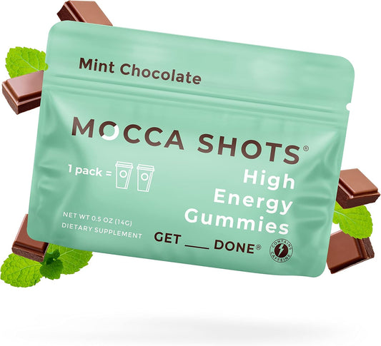 12-Pack of SGC Seattle Gummy Company Mint Chocolate Mocca Energy Gummies - Vegan, Nootropic, Plant-Based, Gluten Free - 200mg Caffeine