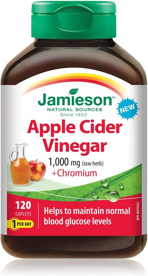 120 Caplets of Jamieson Apple Cider Vinegar & Chromium Supplement
