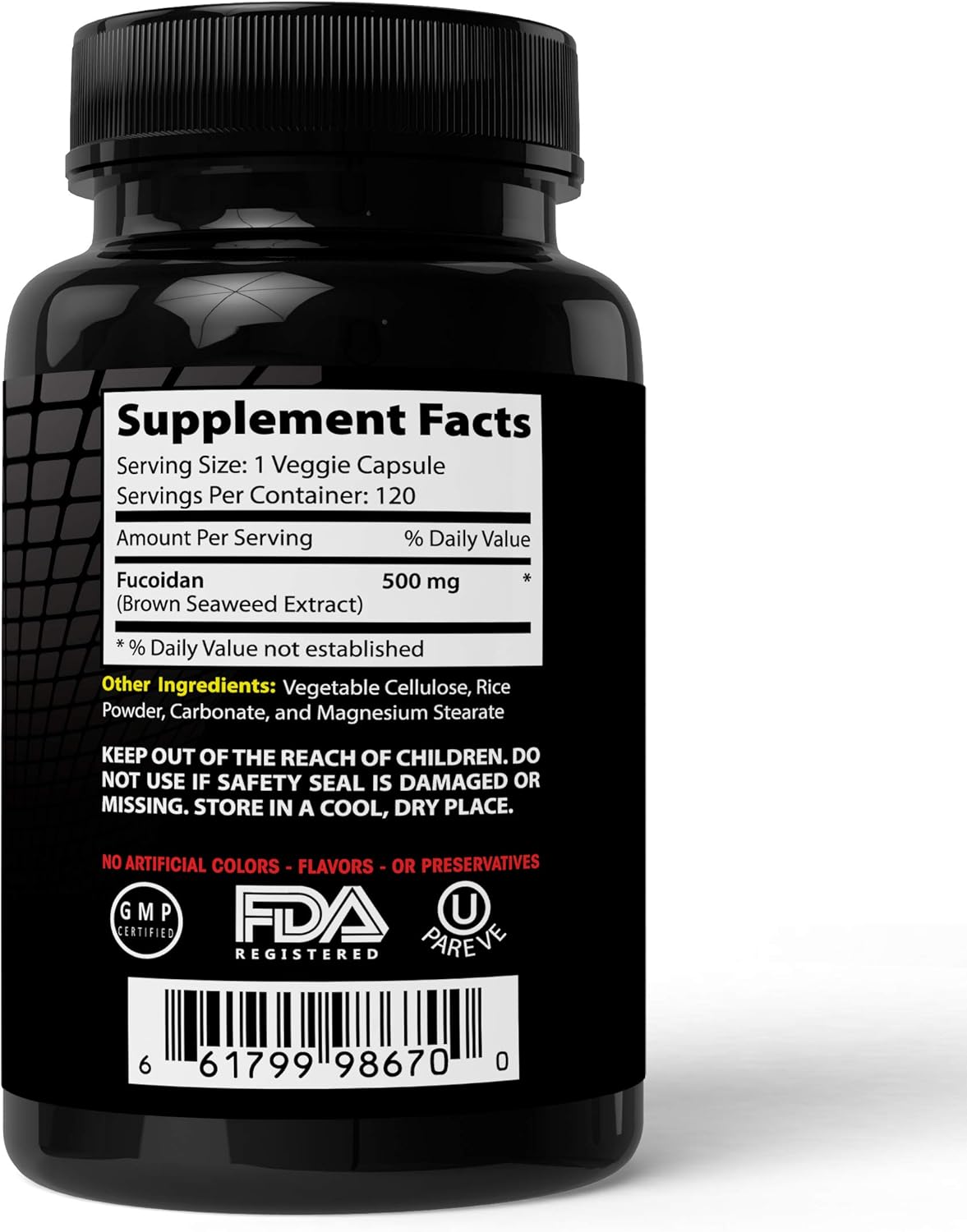 120 Capsules Absonutrix Fucoidan Pure Brown Seaweed Extract for Cell Immunity Boost