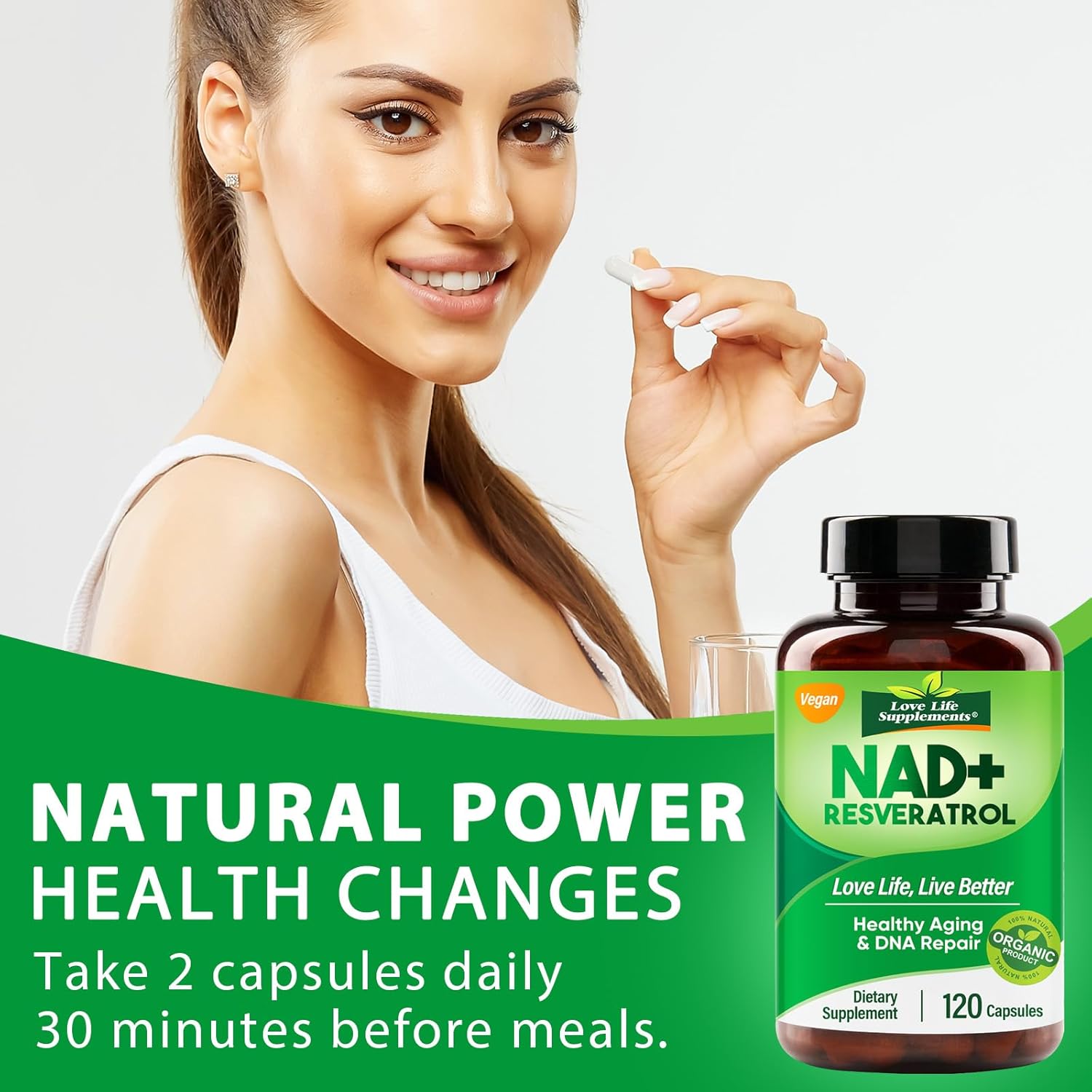 120 Capsules Liposomal NAD Supplement for Aging Defense, Brain Function, Energy, and DNA Repair - Supports Healthy Metabolism and Vitality