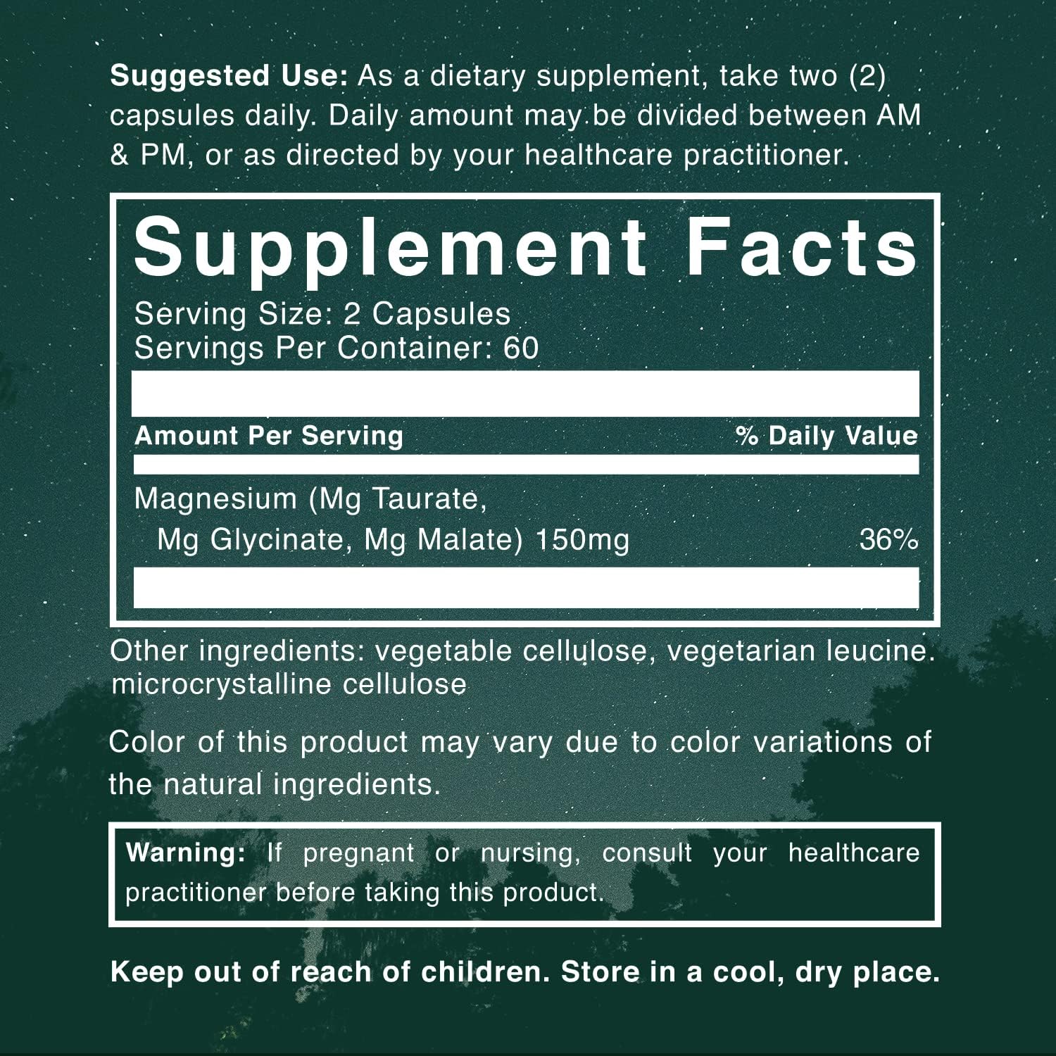 120 Capsules Natural Rhythm Triple Calm Magnesium Complex - 150mg Supplement with Glycinate, Malate, and Taurate for Rest and Relaxation