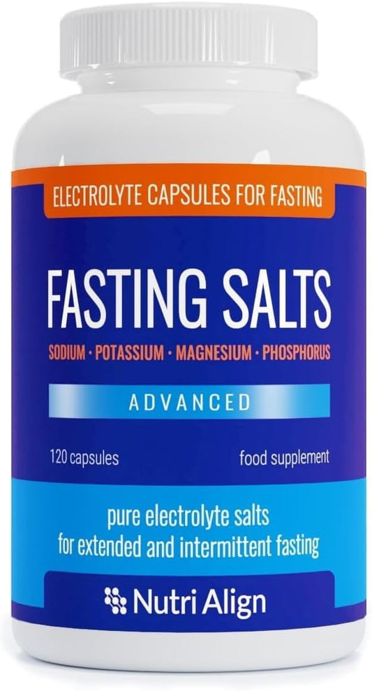 120 Capsules Nutri-Align Fasting Salts: Pure Electrolytes for Intermittent & Extended Fasting - Sodium, Potassium, Magnesium - No Sugar/Fillers