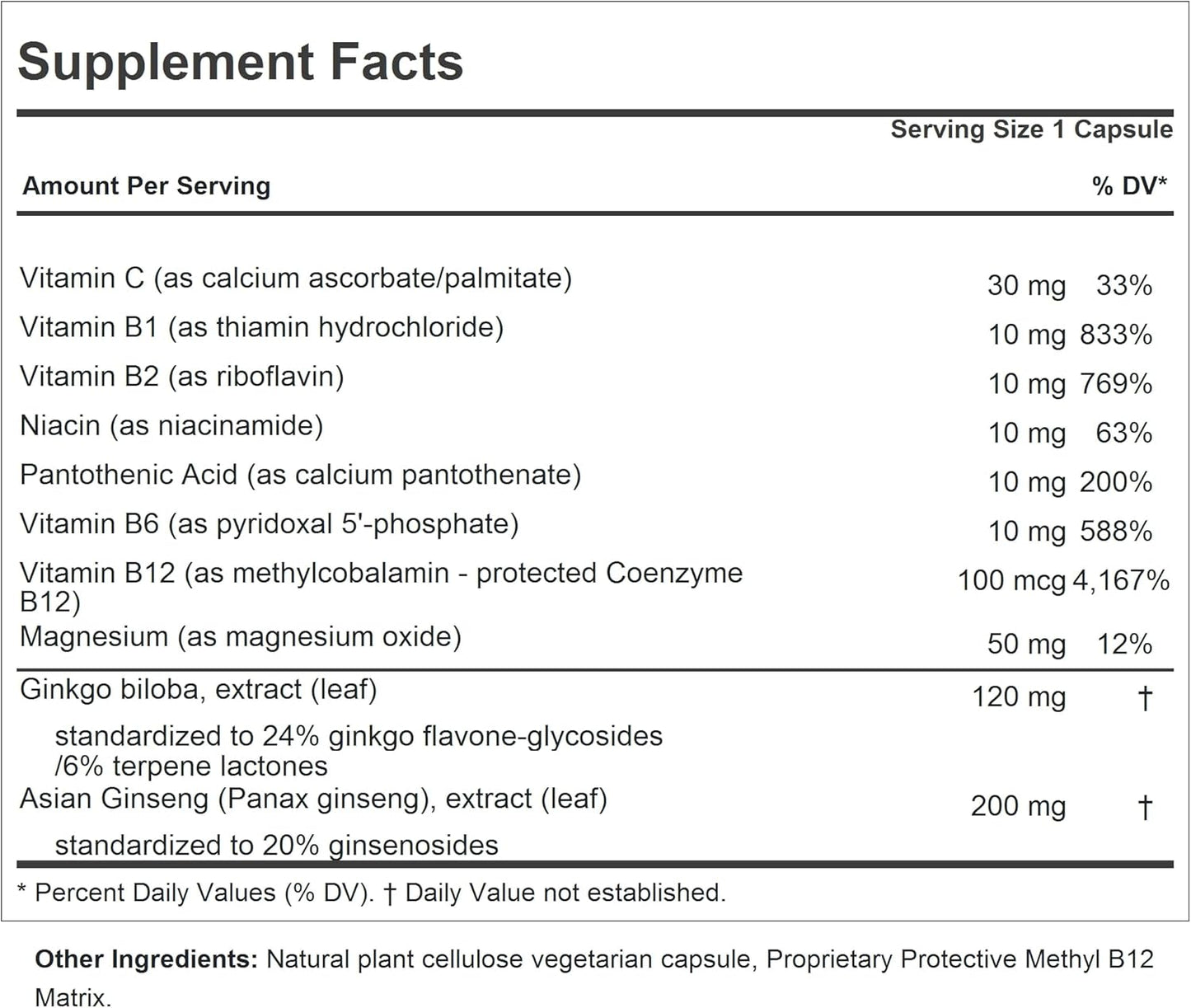 120 Capsules of Andrew Lessman Ginkgo and Ginseng Blend for Brain and Memory Support - Standardized Extracts, Adaptogen for Stress Relief - No Additives