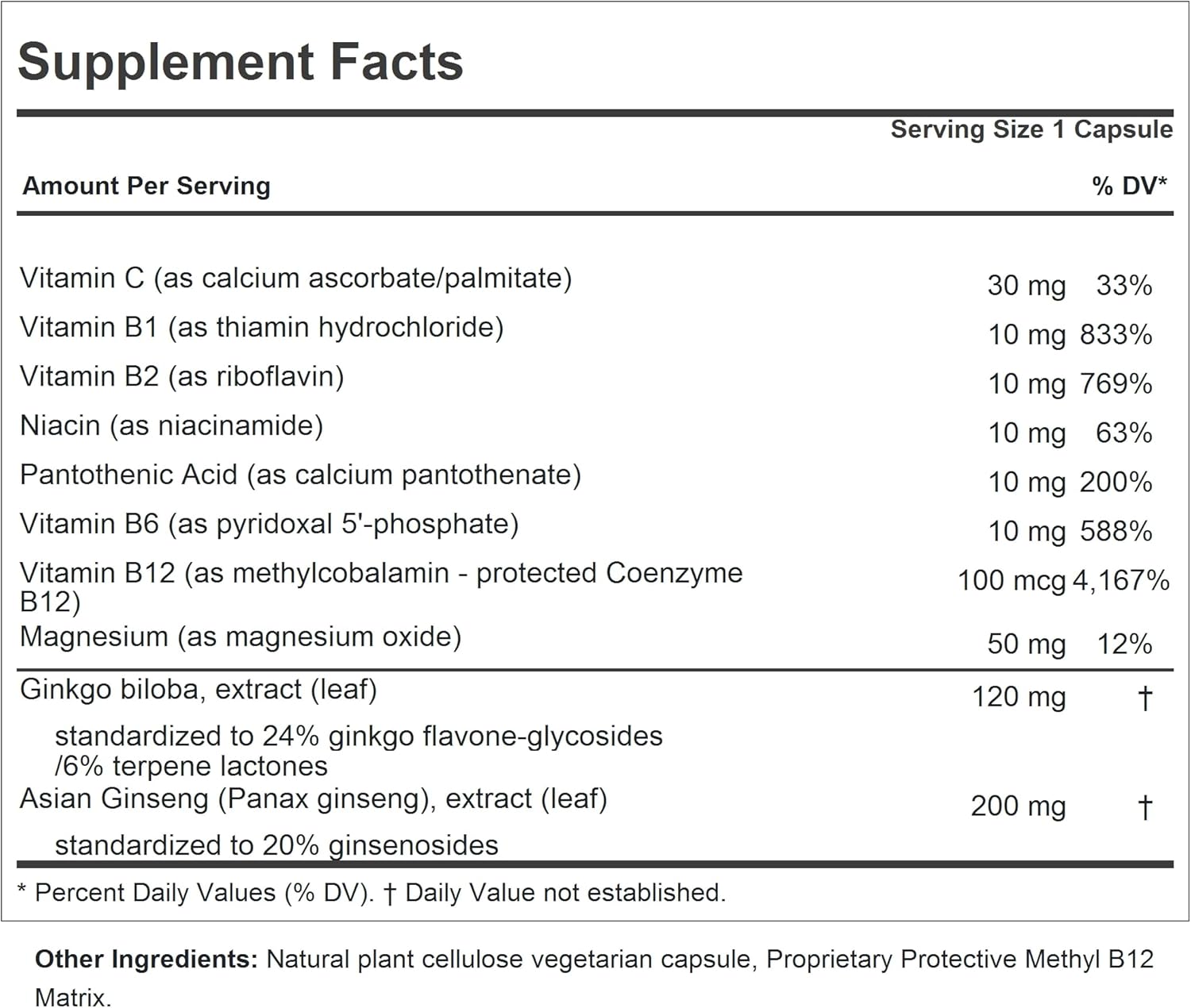 120 Capsules of Andrew Lessman Ginkgo and Ginseng Blend for Brain and Memory Support - Standardized Extracts, Adaptogen for Stress Relief - No Additives