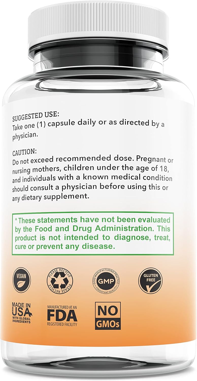 120 Capsules of BIOBLISS INC. Apigenin Supplement for Prostate Health & Relaxation - 50mg, 4 Month Supply - Non-GMO, Gluten Free, Vegan - Antioxidant & Bioflavonoid Sleep Aid