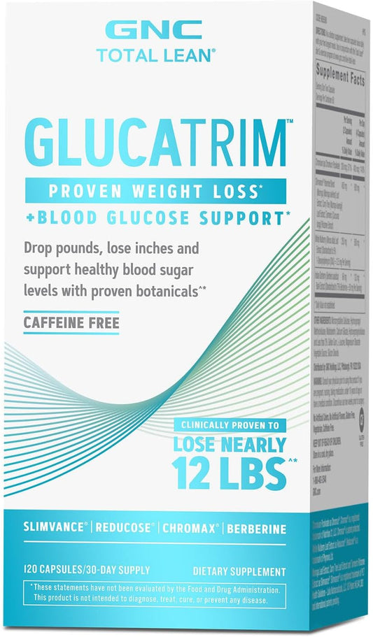 120 Capsules of GNC Total Lean GlucaTrim for 60 Servings - Weight Loss Support Supplement