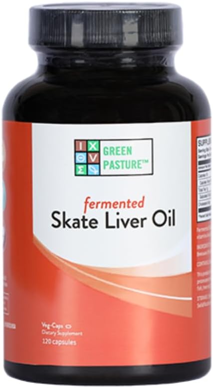 120 Capsules of Green Pasture Fermented Skate Liver Oil for Nutritional Support