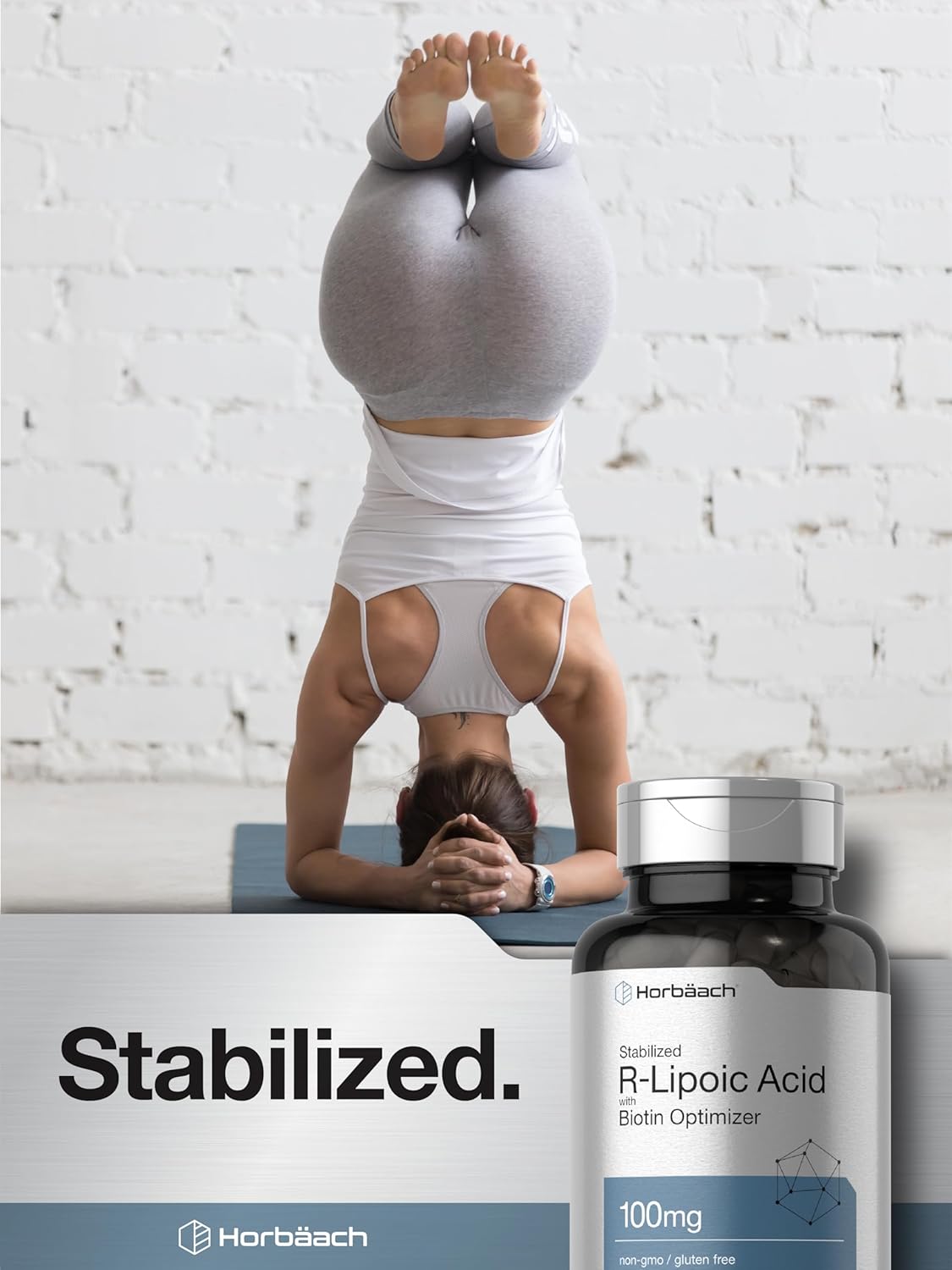120 Capsules of Horbäach R-Lipoic Acid 100 mg with Biotin Optimizer - Non-GMO and Gluten Free