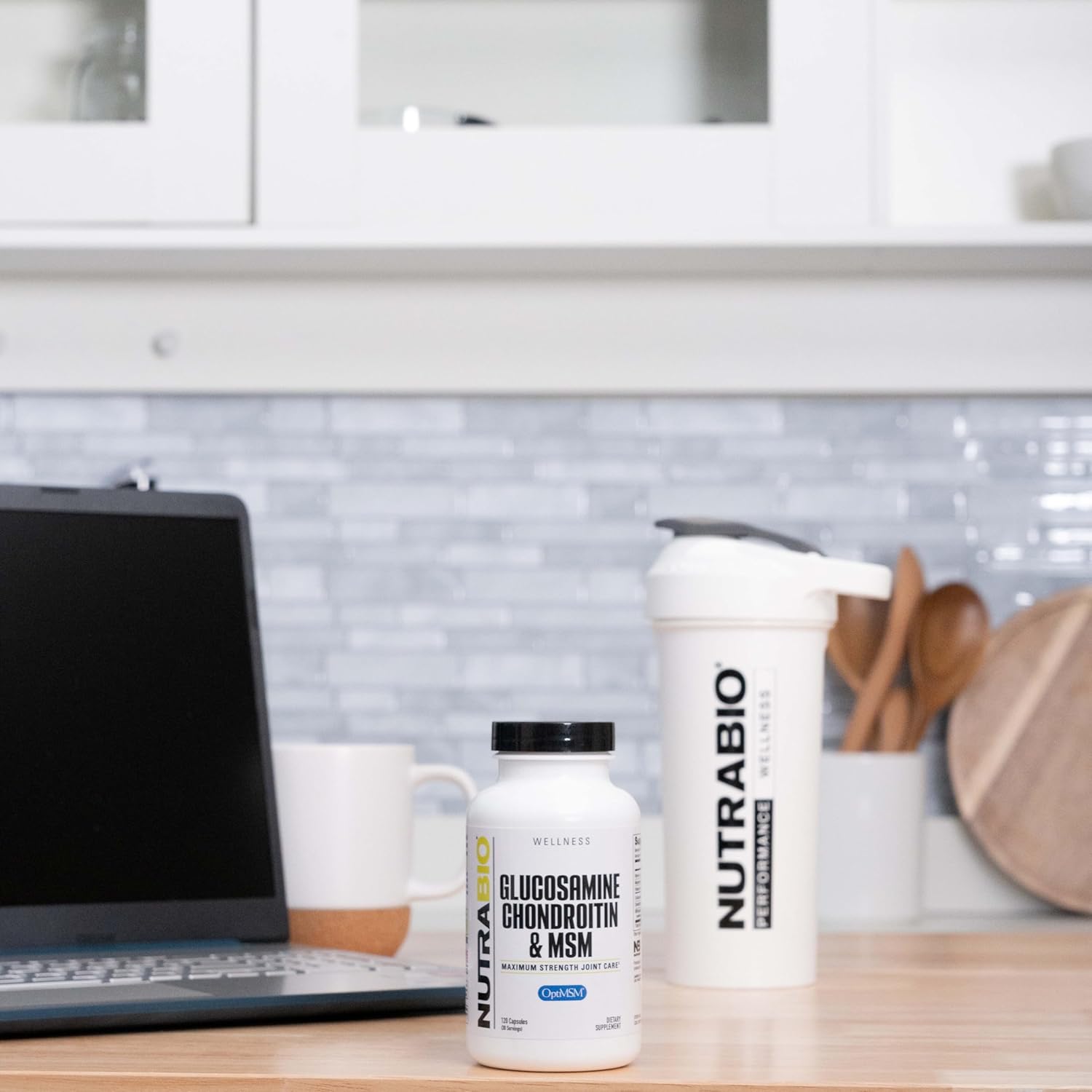 120 Capsules of NutraBio Glucosamine Chondroitin & OptiMSM Joint Support Supplement