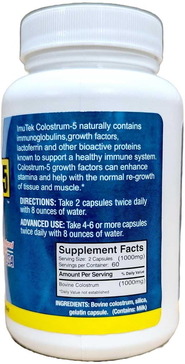 120 Capsules of PIEARA ImuTek Colostrum Powder for Immune Support