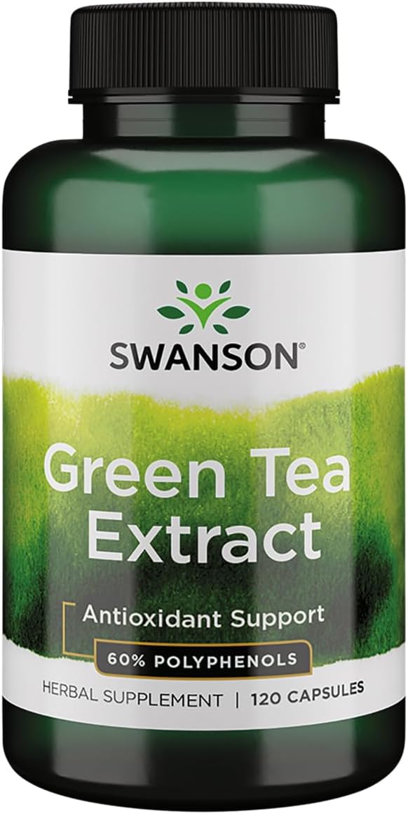 120 Capsules of Swanson Standardized Green Tea Extract for Natural Antioxidant Support