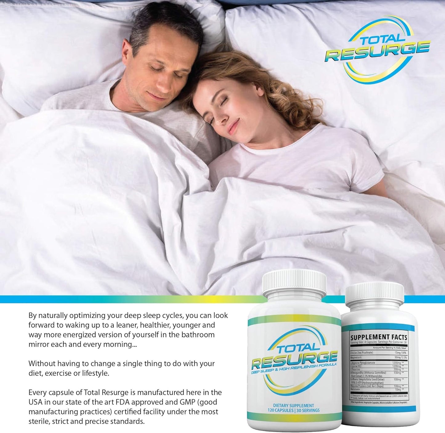 120 Capsules Total Resurge Deep Sleep Support Formula