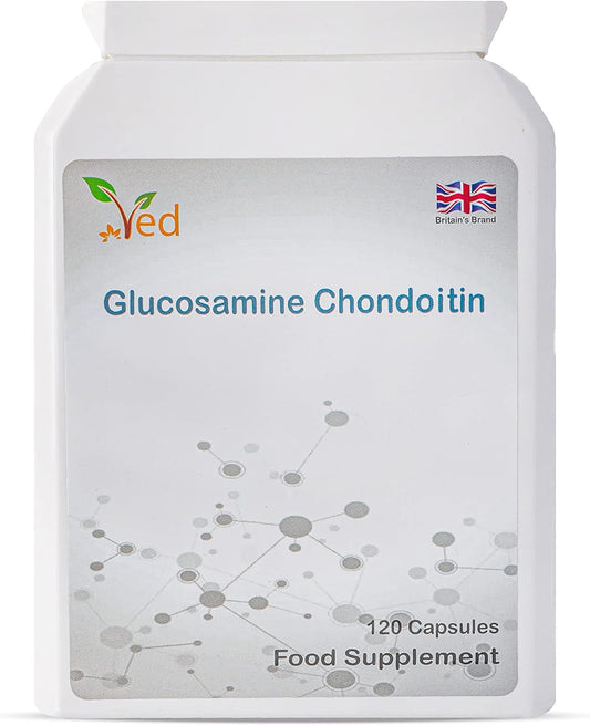 120 Capsules VED Joint Support Supplement with Glucosamine, Chondroitin, Turmeric, Vitamin C - Non-GMO, Gluten Free - 60 Days Supply
