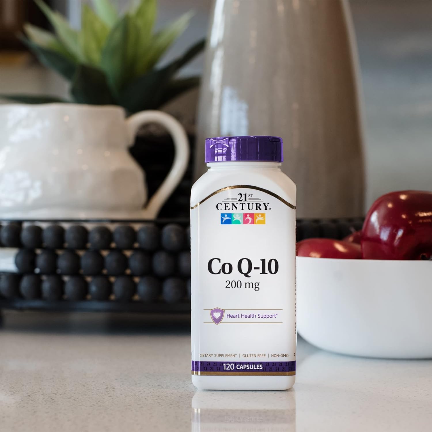 120 Count 21st Century Co Q10 200 mg Capsules - High Quality Supplement for Heart Health and Energy Boost