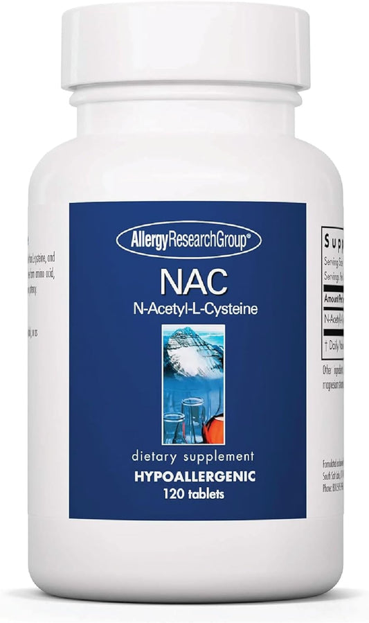 120 Count Allergy Research Group NAC Supplement for Immune Function & Mucus Clearance with N-Acetyl-L-Cysteine & Glutathione - Hypoallergenic Free Form Amino Acid