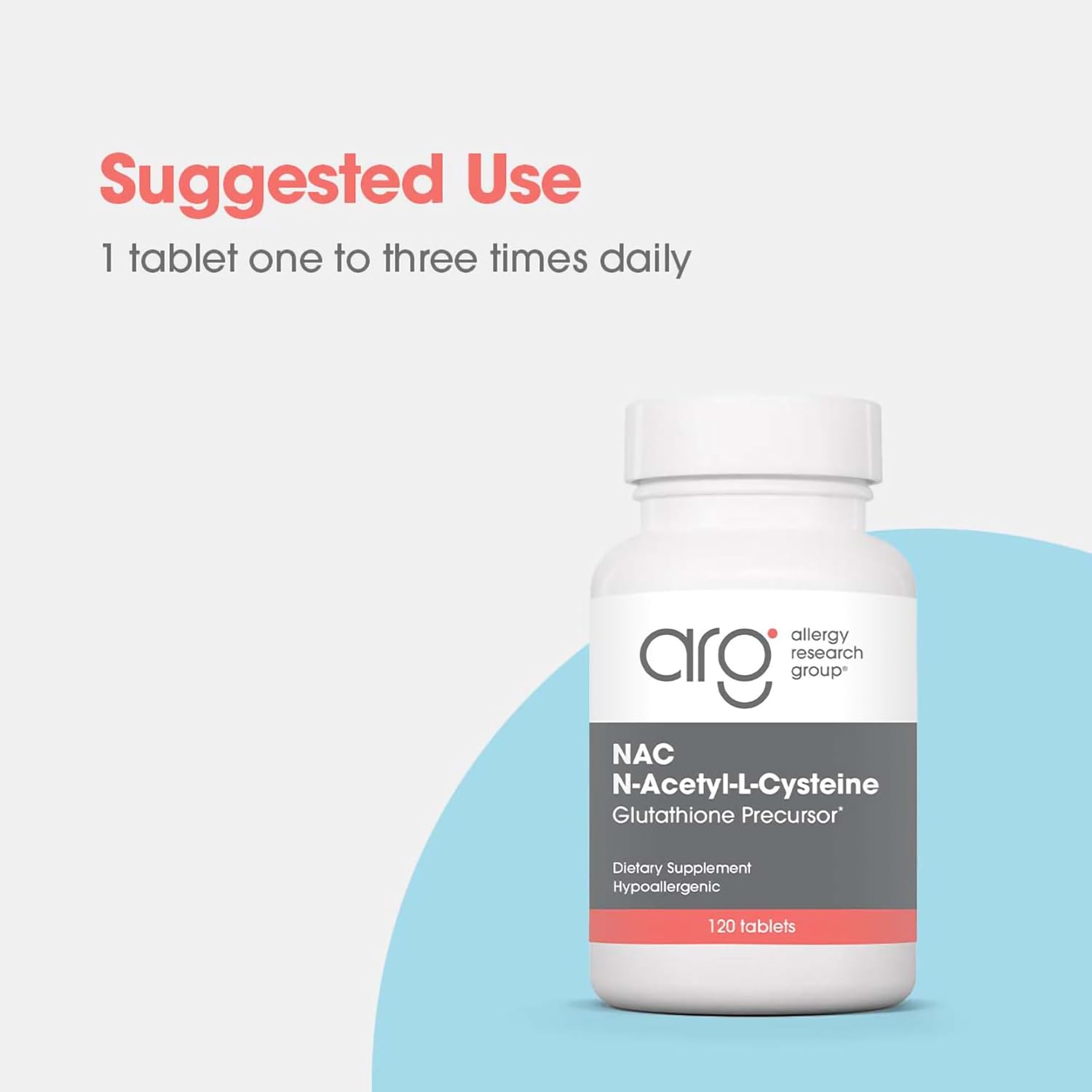 120 Count Allergy Research Group NAC Supplement for Immune Function & Mucus Clearance with N-Acetyl-L-Cysteine & Glutathione - Hypoallergenic Free Form Amino Acid