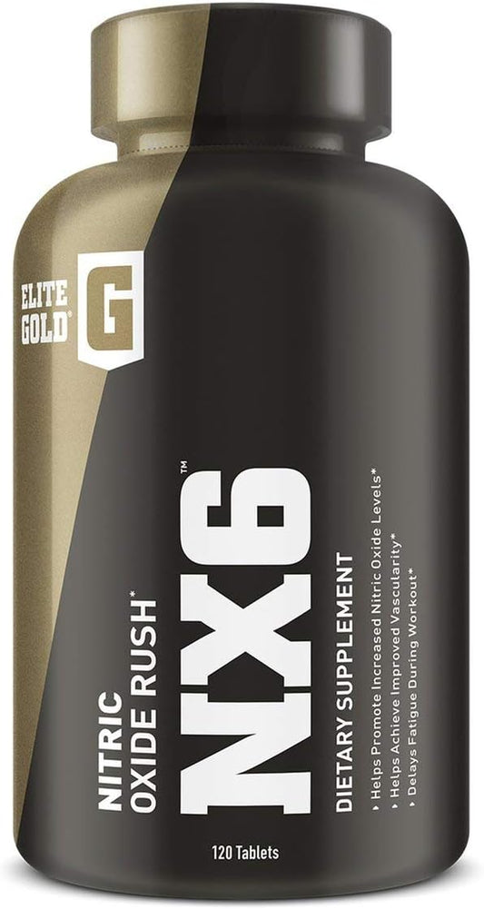 120 Count Complete Nutrition Elite Gold NX6 Nitric Oxide Rush Pre Workout Supplement