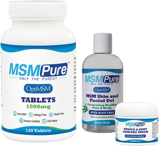 120 Count KALA HEALTH MSMPure MSM Tablets - Starter Bundle for Joint Health and Mobility Support