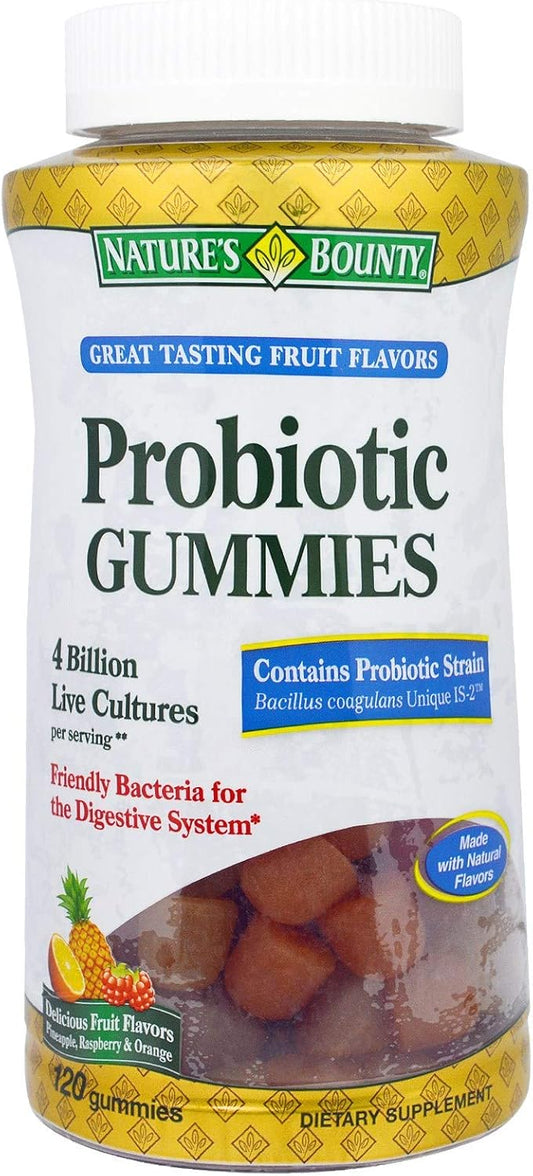 120 Count Nature's Bounty Probiotic Gummies for Digestive Health