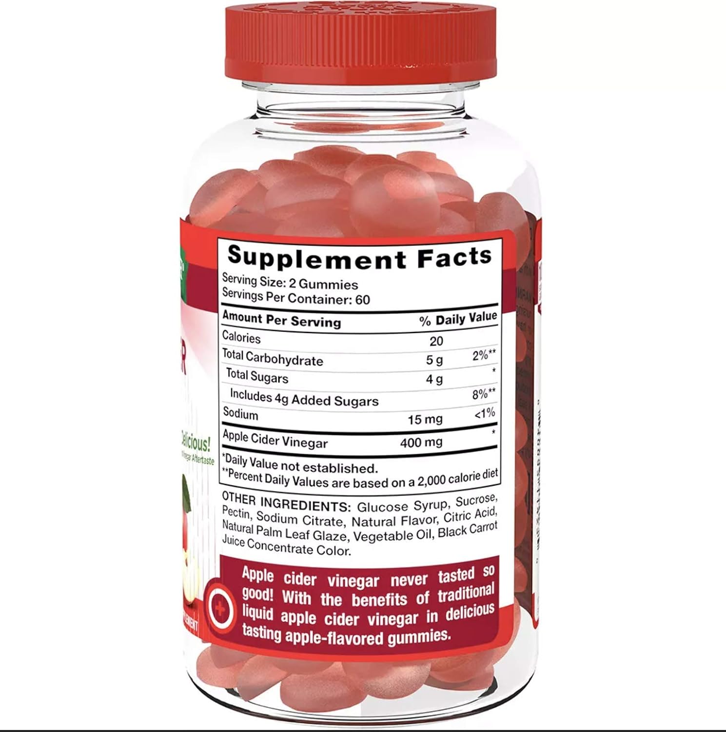 120 Count Nature's Truth Apple Cider Vinegar Gummies for Digestion & Immune Support