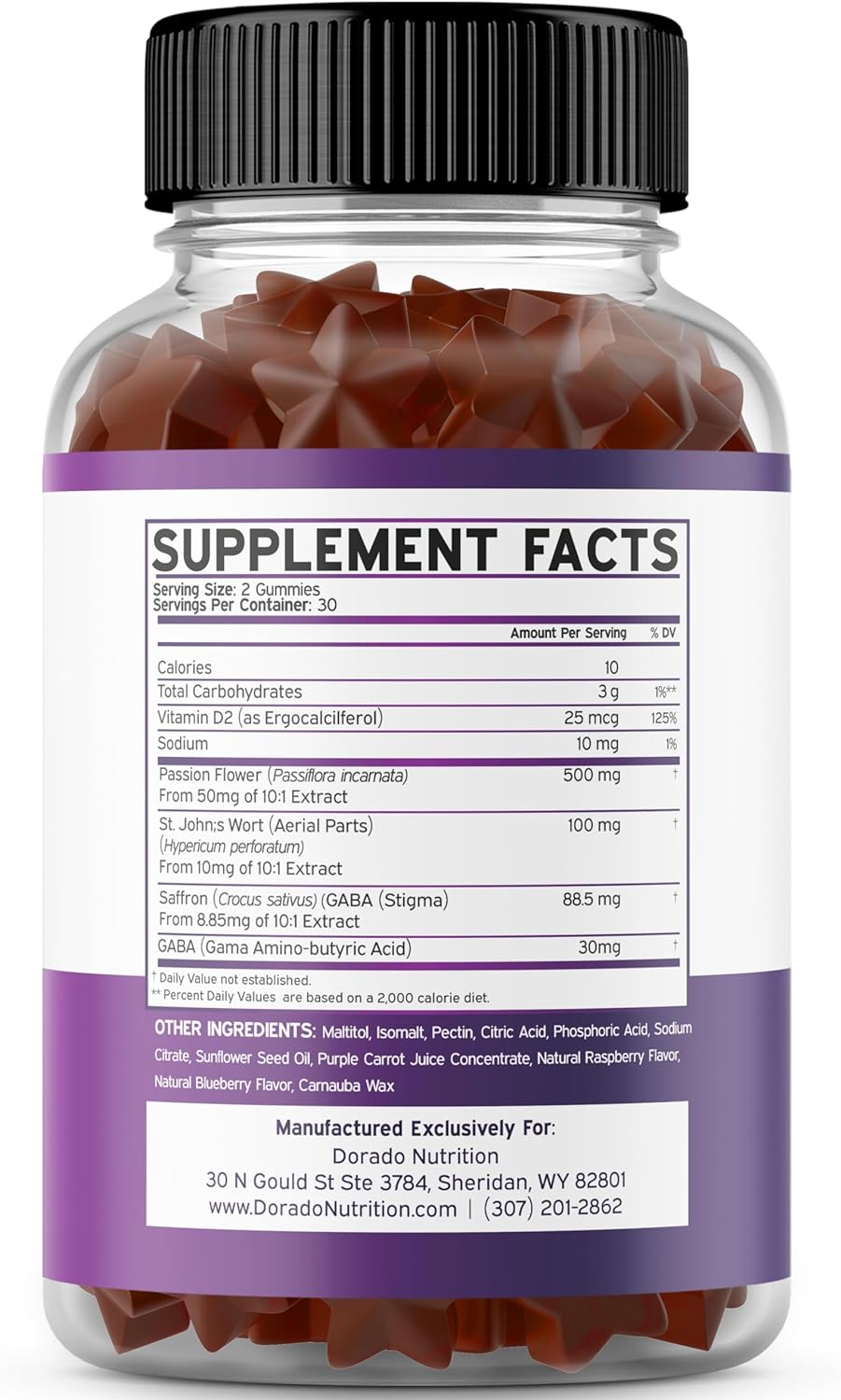 120 Count Premium Saffron and Mushroom Gummies - Sugar Free Supplement by DORADO NUTRITION