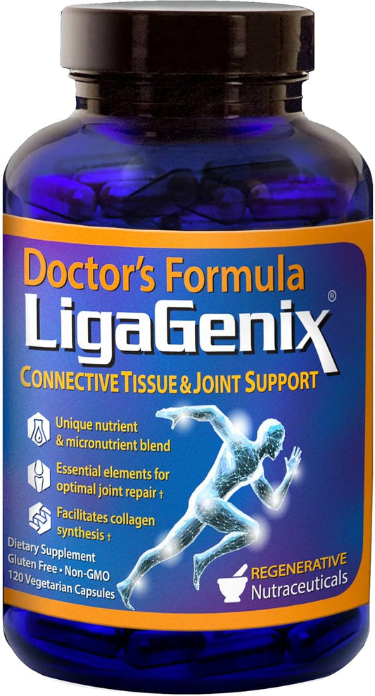 120 Count Regenerative Nutraceuticals Doctor's Formula LigaGenix Vegetarian Capsules for Connective Tissue & Joint Support