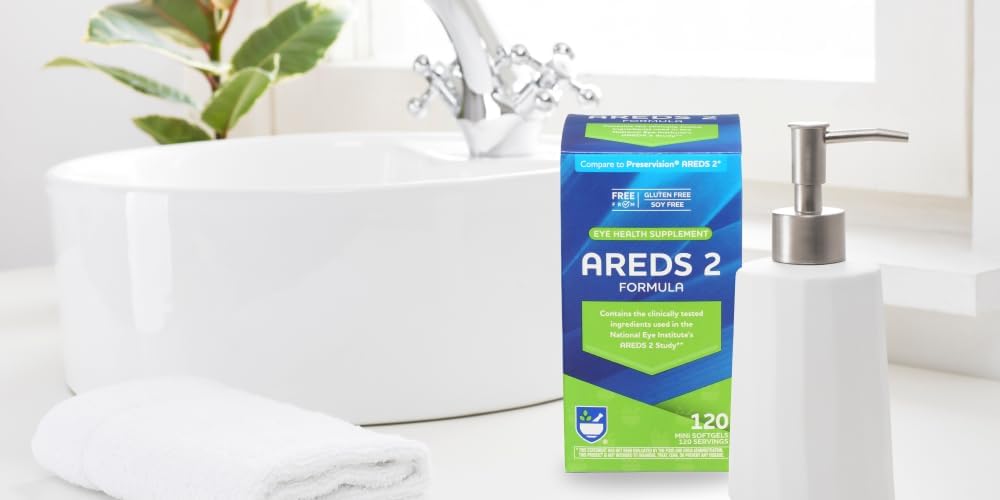 120 Count Rite Aid AREDS 2 Softgels for Eye Health with Lutein, Vitamin C, Zeaxanthin, Zinc, and Vitamin E - Gluten and Soy Free