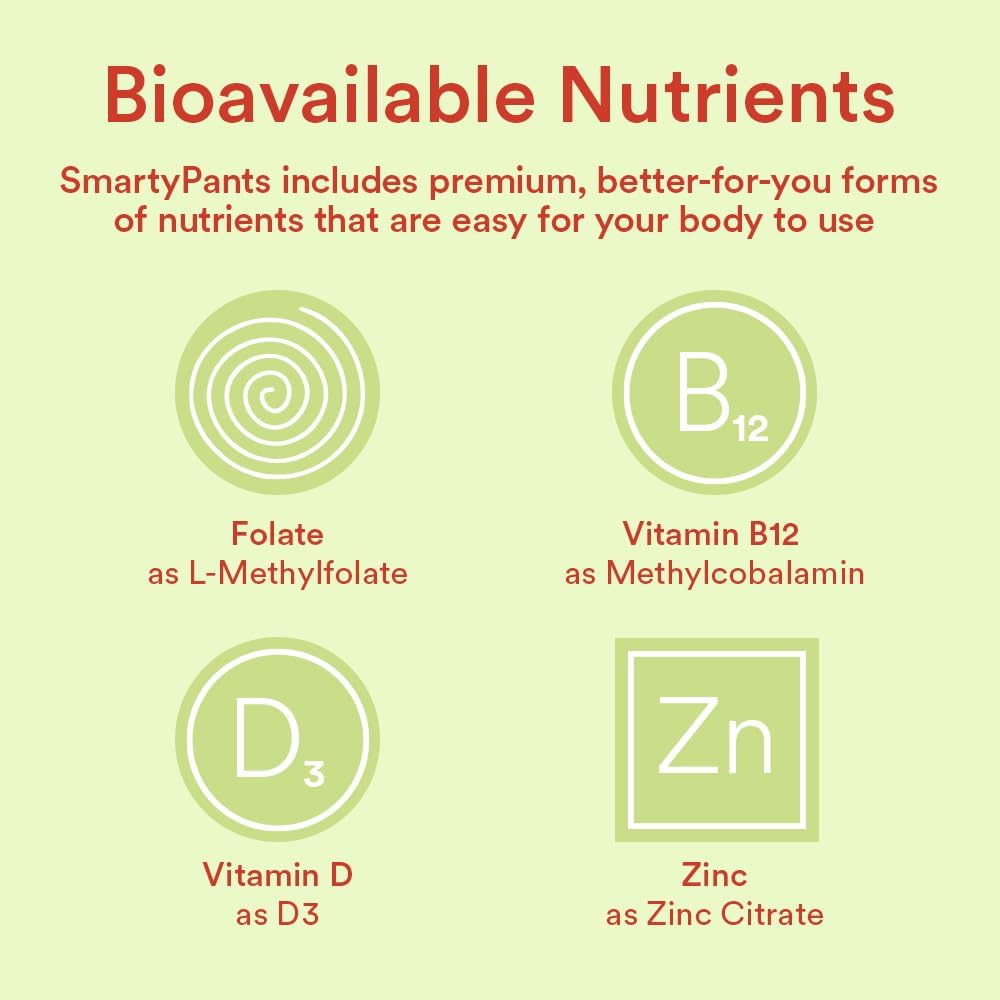 120 Count SmartyPants Kids Multivitamin Gummies with Fiber: Vitamin D3, C, B12, B6, A, Zinc, Biotin, Inositol - Three Fruit Flavors, 30 Day Supply