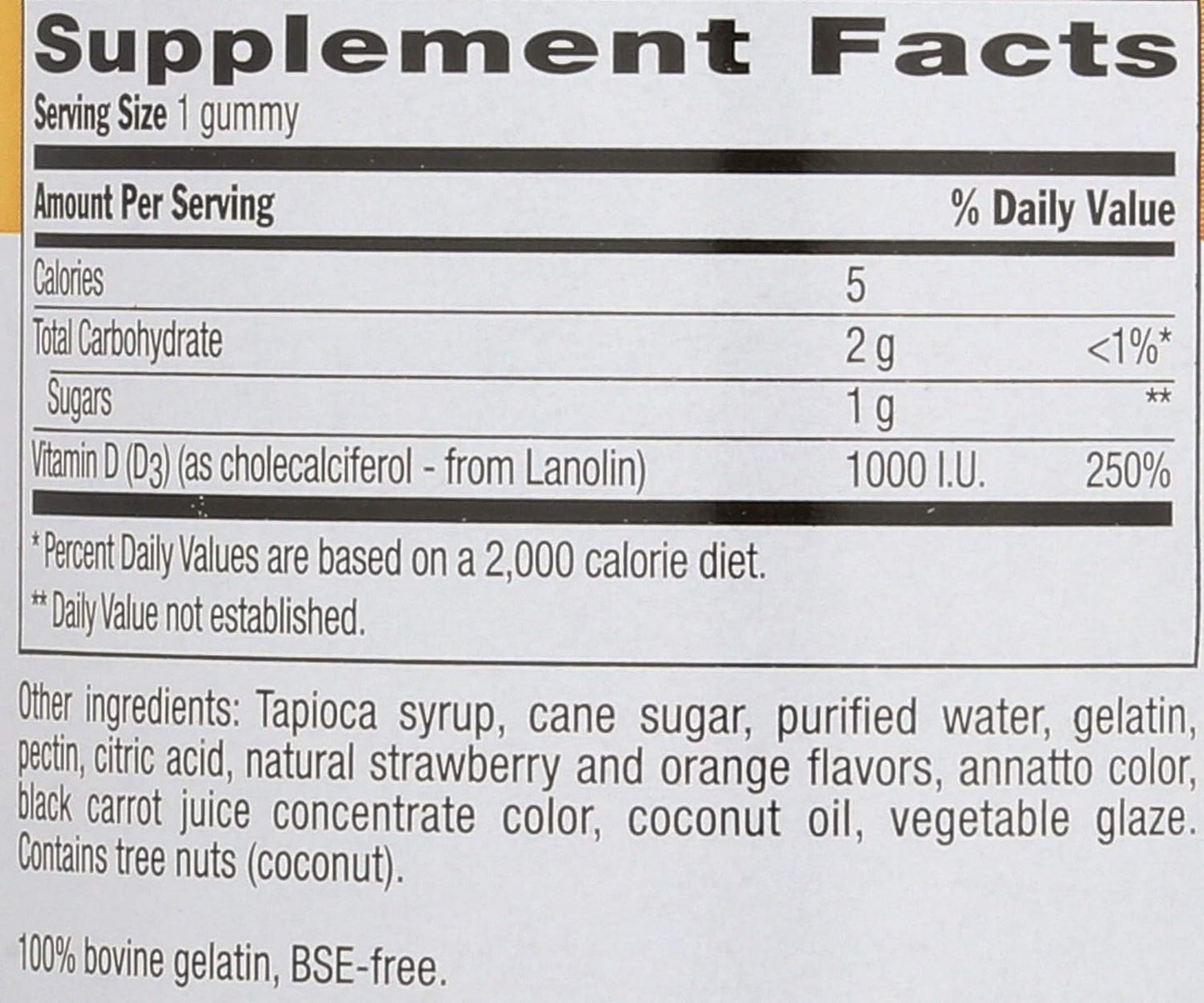 120 CT Country Life Strawberry & Orange D3 Gummies - Vitamin D Supplement for Immune Support