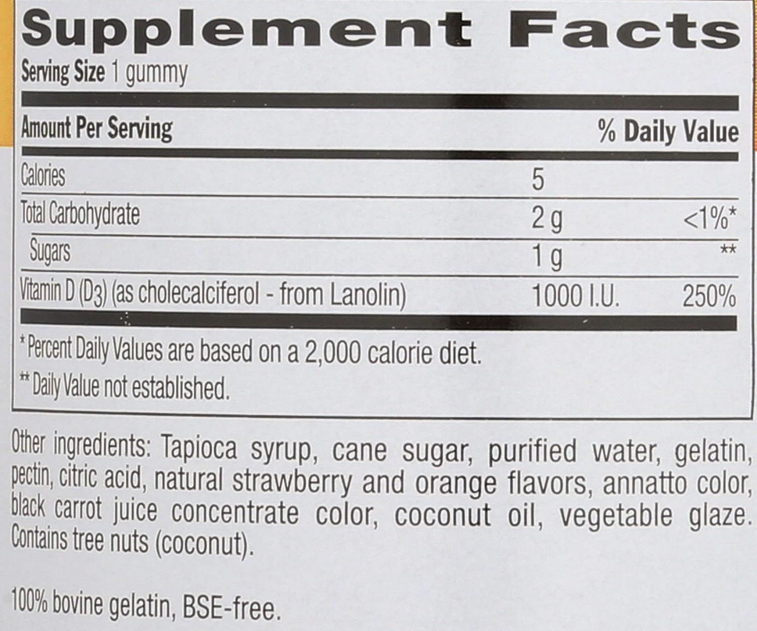 120 CT Country Life Strawberry & Orange D3 Gummies - Vitamin D Supplement for Immune Support