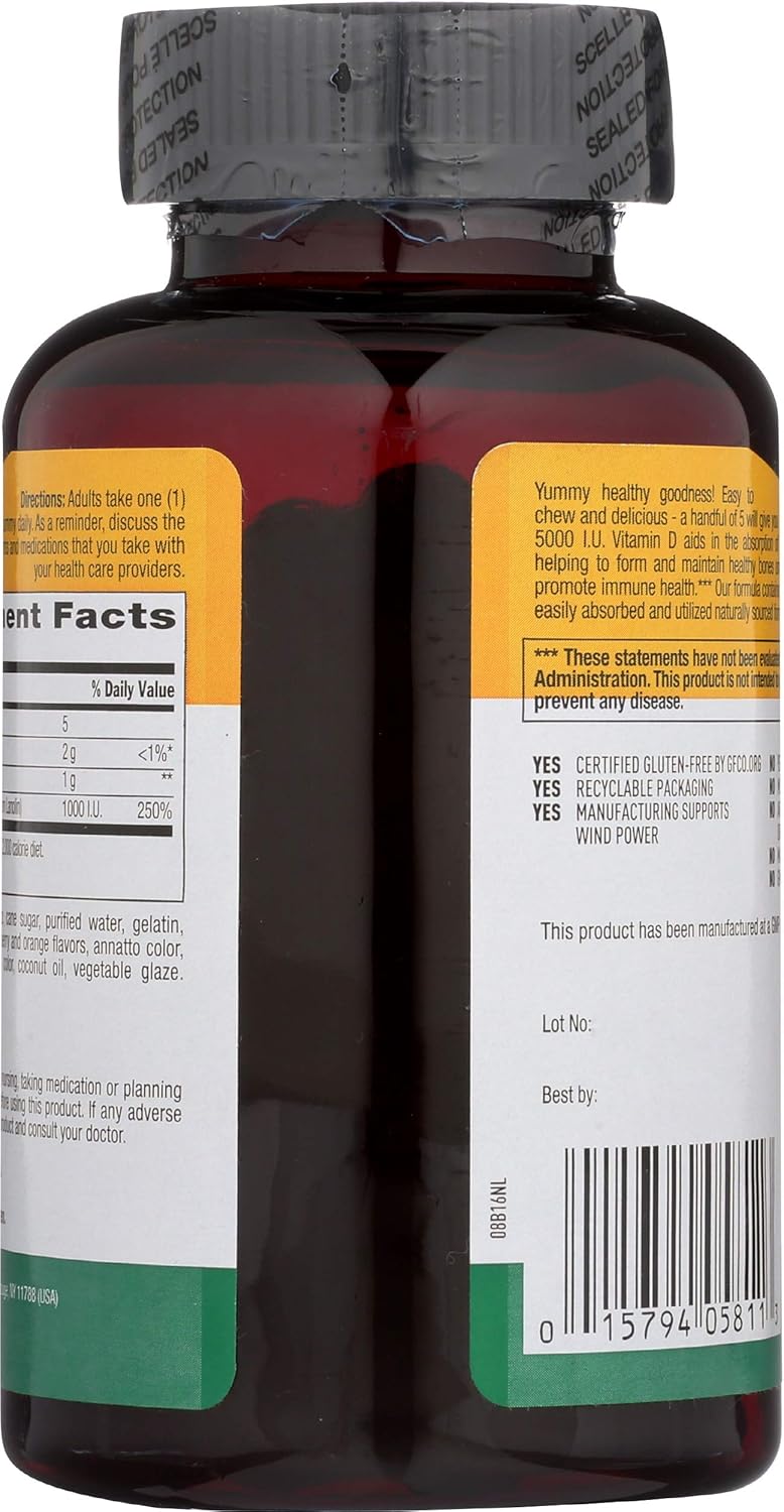 120 CT Country Life Strawberry & Orange D3 Gummies - Vitamin D Supplement for Immune Support