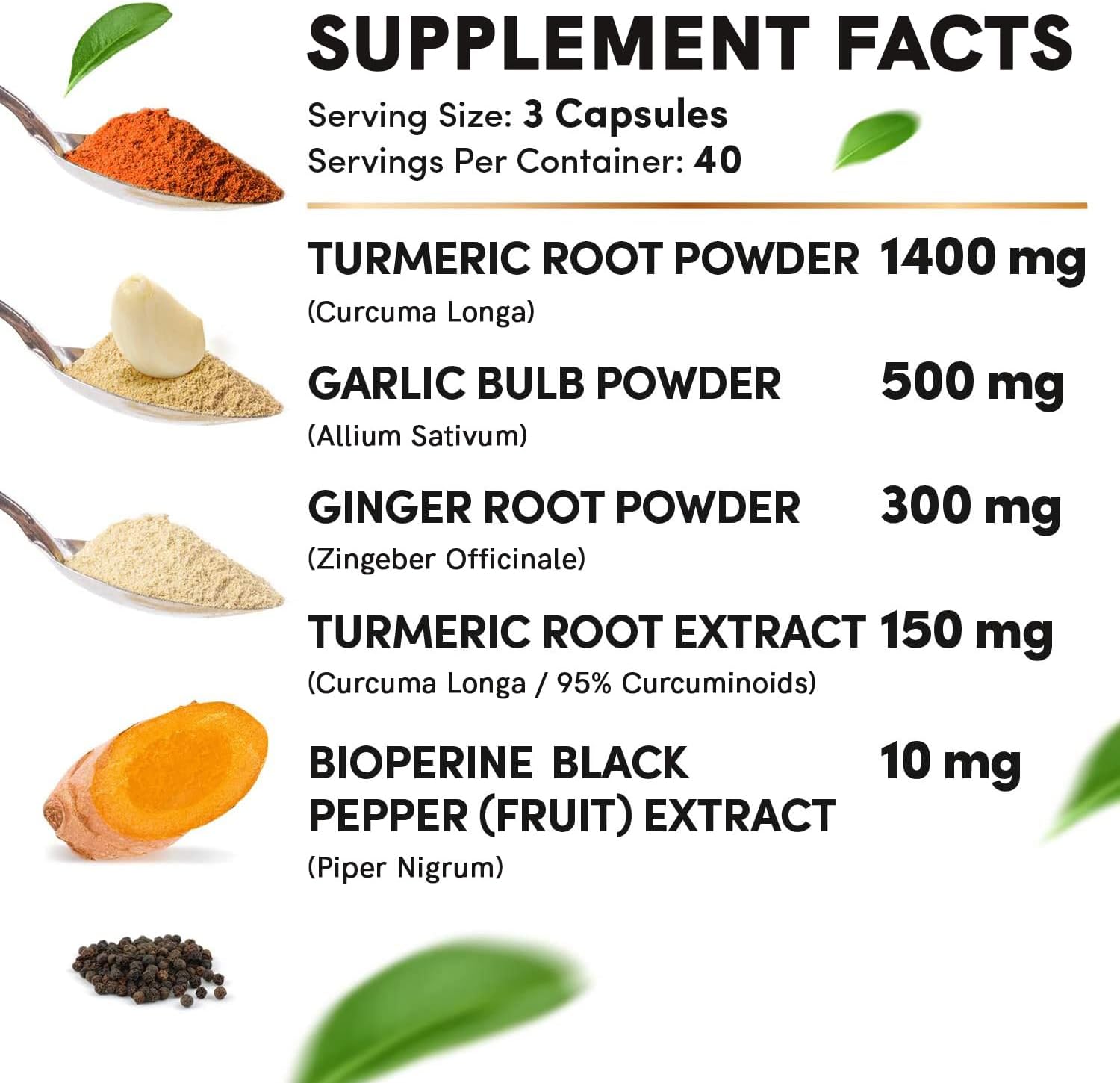 120 ct MEDCHOICE Turmeric Ginger Root Capsules with Garlic - 4-in-1 Joint, Digestion & Immune Support Supplement - 2360 mg with Bioperine