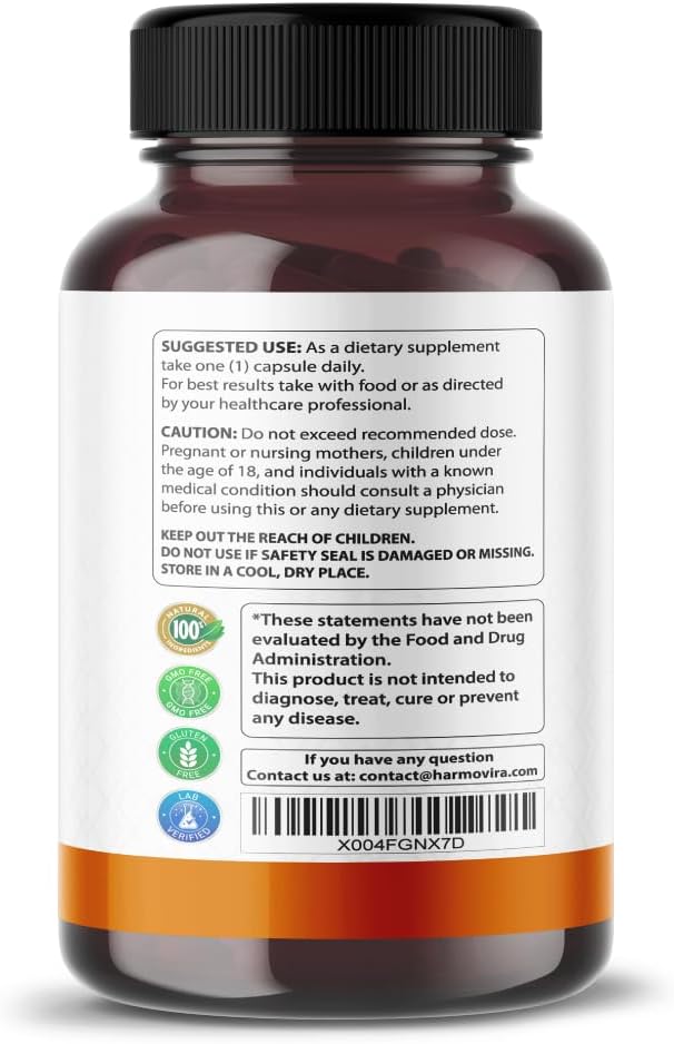 120-day Supply of HarmoVira NAD+ RESVERATROL Quercetin Fisetin Black Pepper - USA Made Healthy Aging & Energy Support Supplement