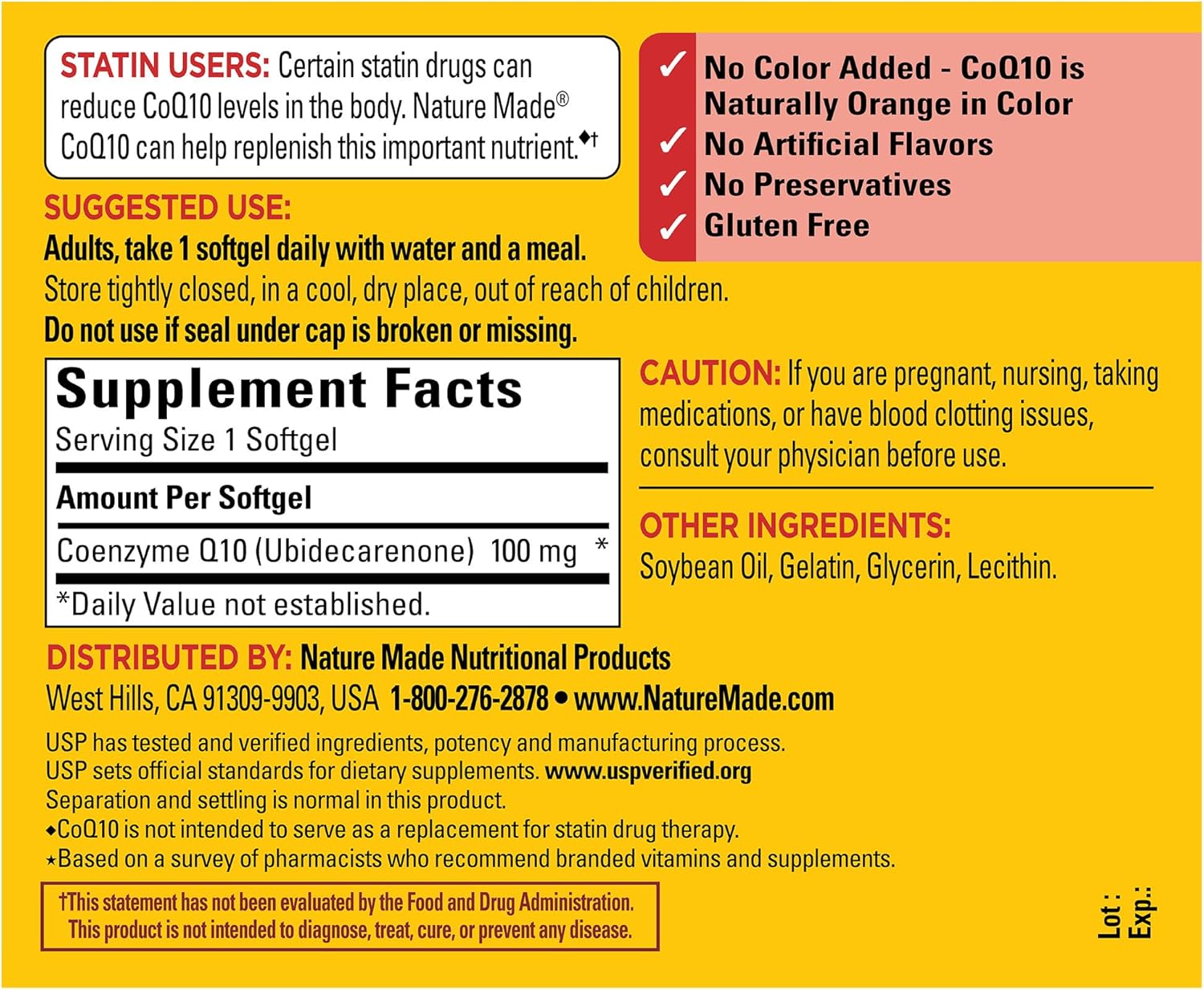 120 Day Supply of Nature Made CoQ10 100mg Softgels for Heart Health Support