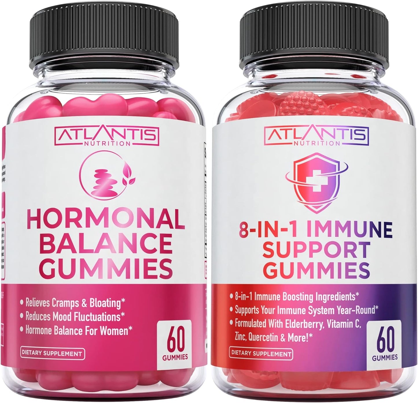 120 Gummies Bundle: Atlantis Nutrition Women's Hormonal Balance & Immune Support