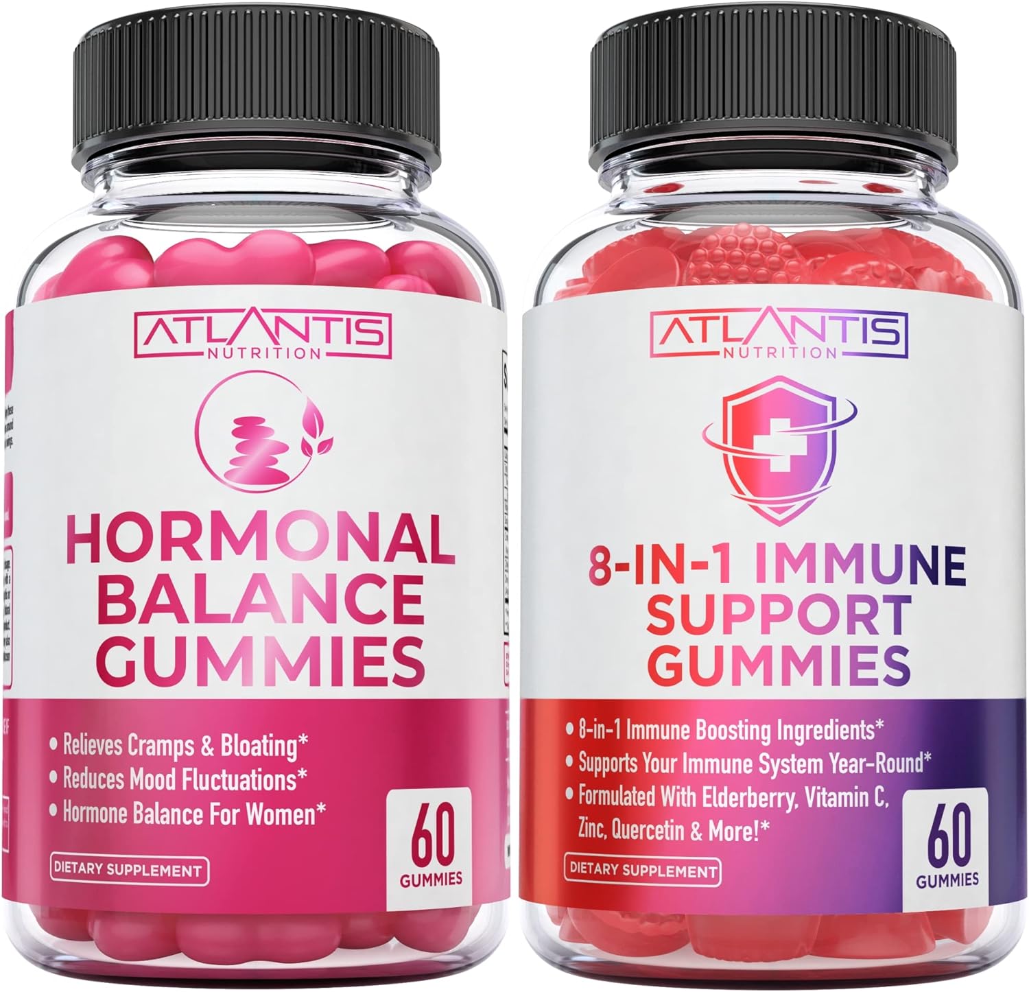120 Gummies Bundle: Atlantis Nutrition Women's Hormonal Balance & Immune Support