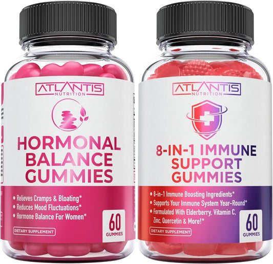 120 Gummies Bundle: Atlantis Nutrition Women's Hormonal Balance & Immune Support