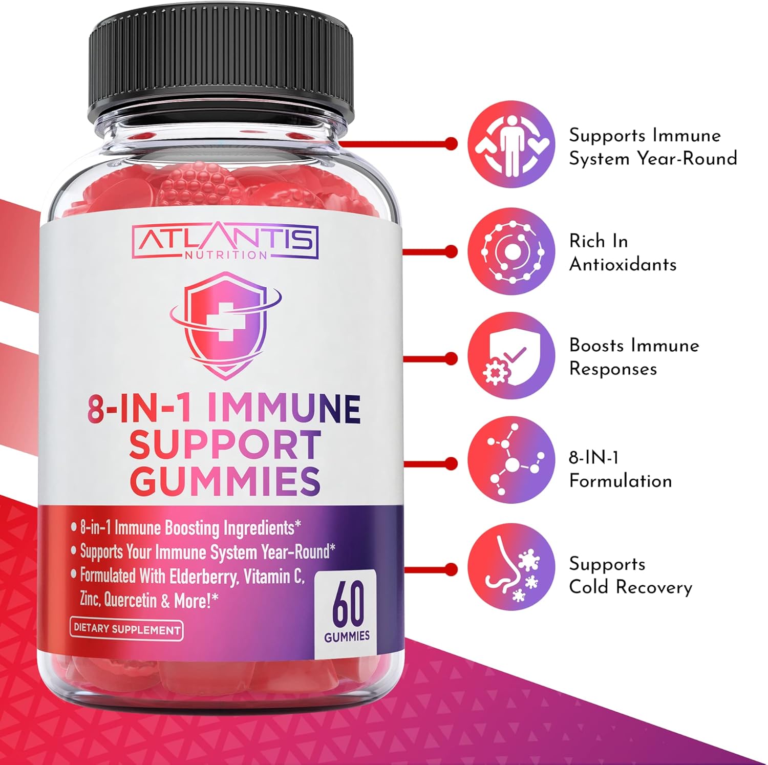 120 Gummies Bundle: Atlantis Nutrition Women's Hormonal Balance & Immune Support