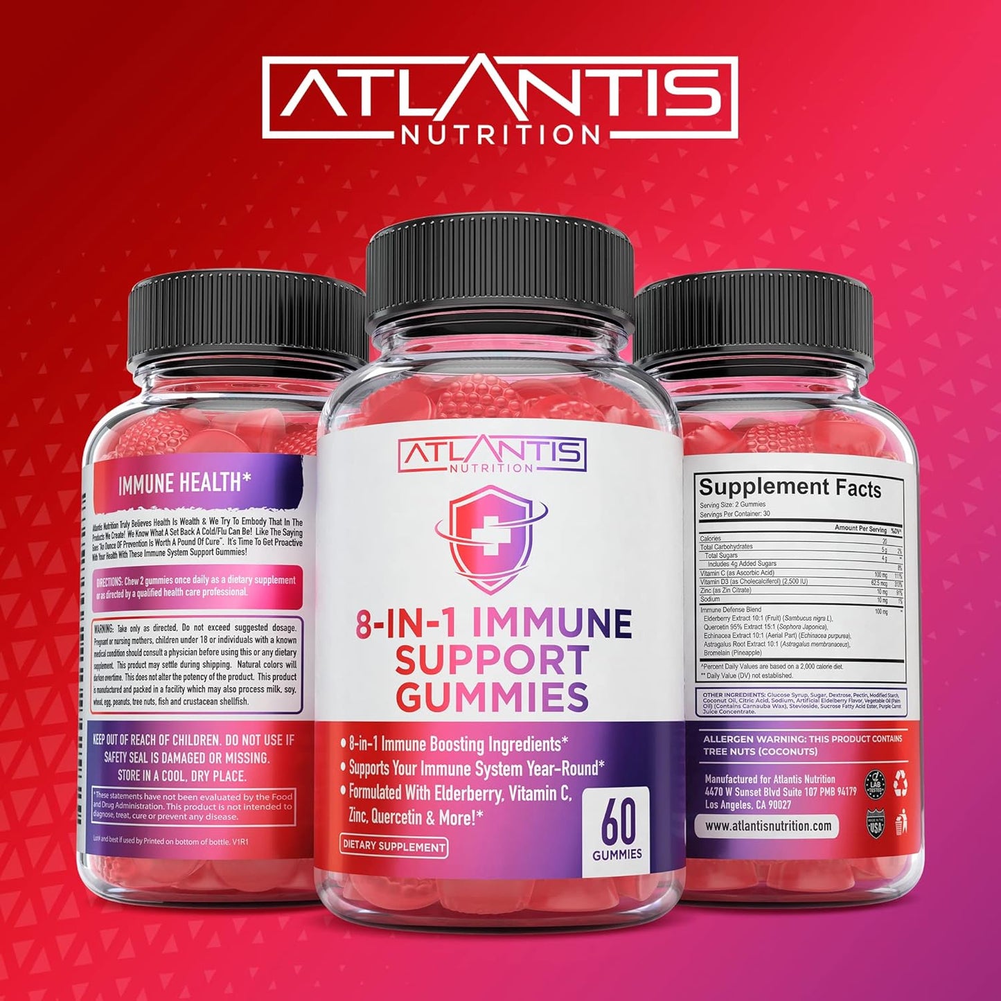 120 Gummies Bundle: Atlantis Nutrition Women's Hormonal Balance & Immune Support