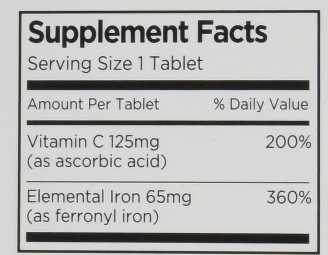 120 High Potency Iron Supplement Tablets by Vitron-C, 60 Ct Each, Pack of 2