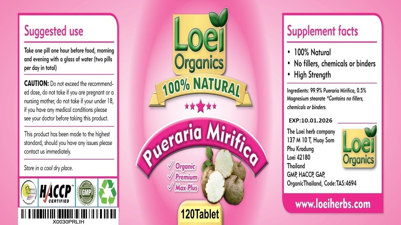 120 Potent Pueraria Mirifica Herbal Feminizer Pills for Female Breast Enlargement and Transgender Transformation