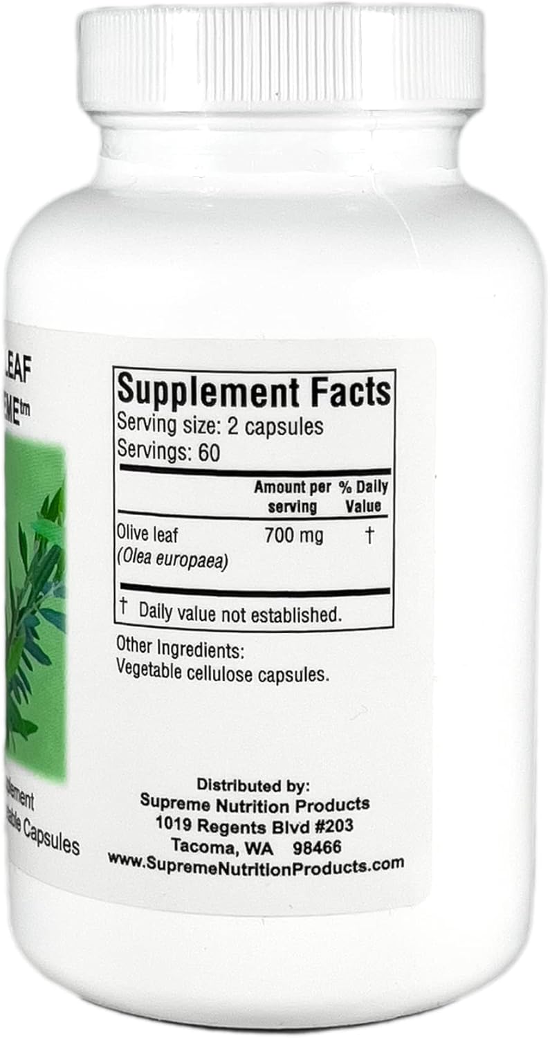 120 Pure Olive Leaf Vegetarian Capsules - Supreme Nutrition Olive Leaf Supreme | Twin Pack