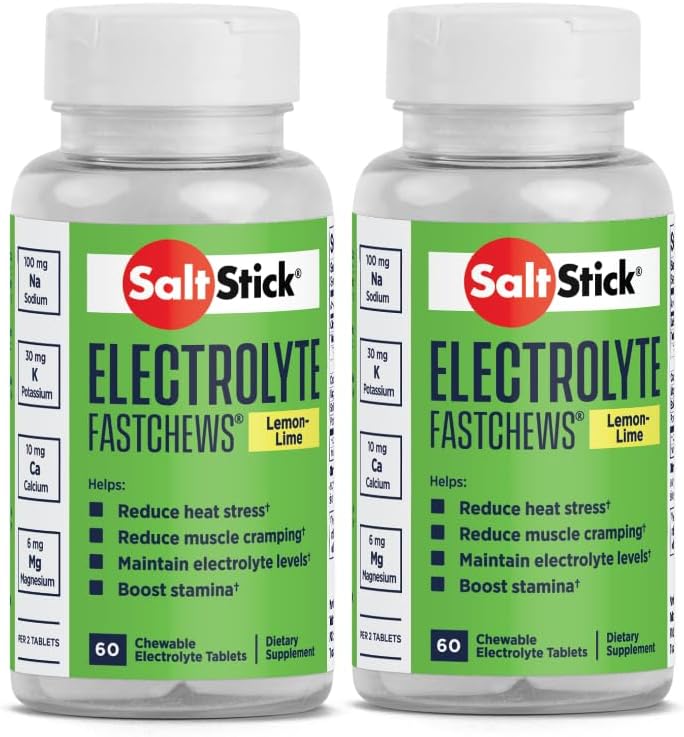 120 SaltStick Fastchews Electrolyte Replacement Tablets Zesty Lemon Lime - 60 Count x 2 Pack