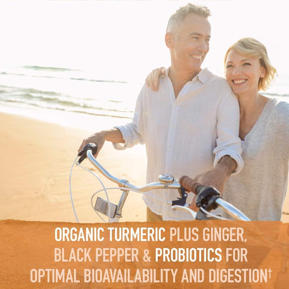 120 Tablets Garden of Life Organics Turmeric Supplement with 100mg Curcumin & Black Pepper - Vegan, Non-GMO, Gluten-Free