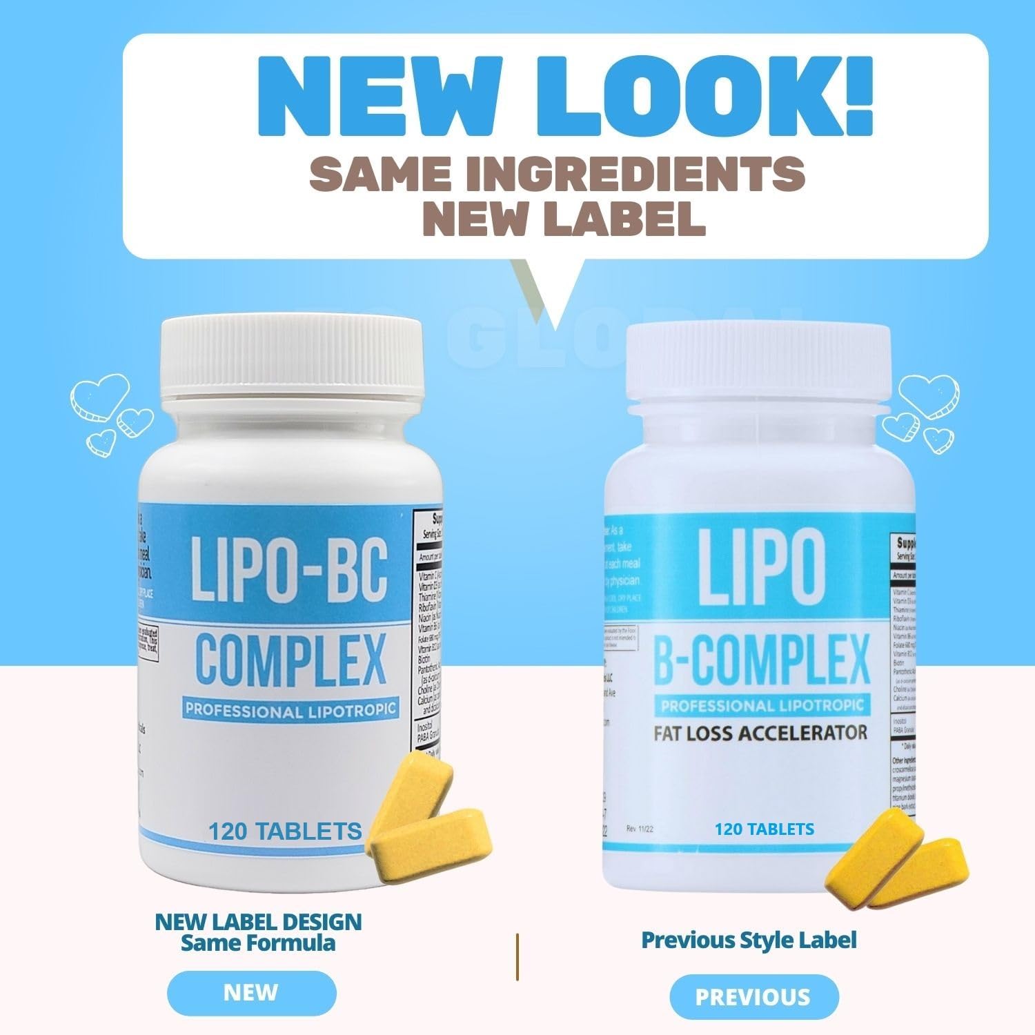 120 Tablets of ES Global Brands Lipotropic B-Complex for Natural Clean Energy and Wellness by Legere Pharmaceuticals