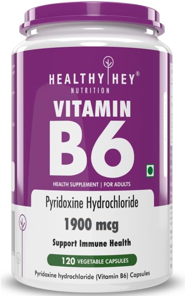120 Vegetarian Capsules of Generic Pyridoxine Vitamin B6 Supplement