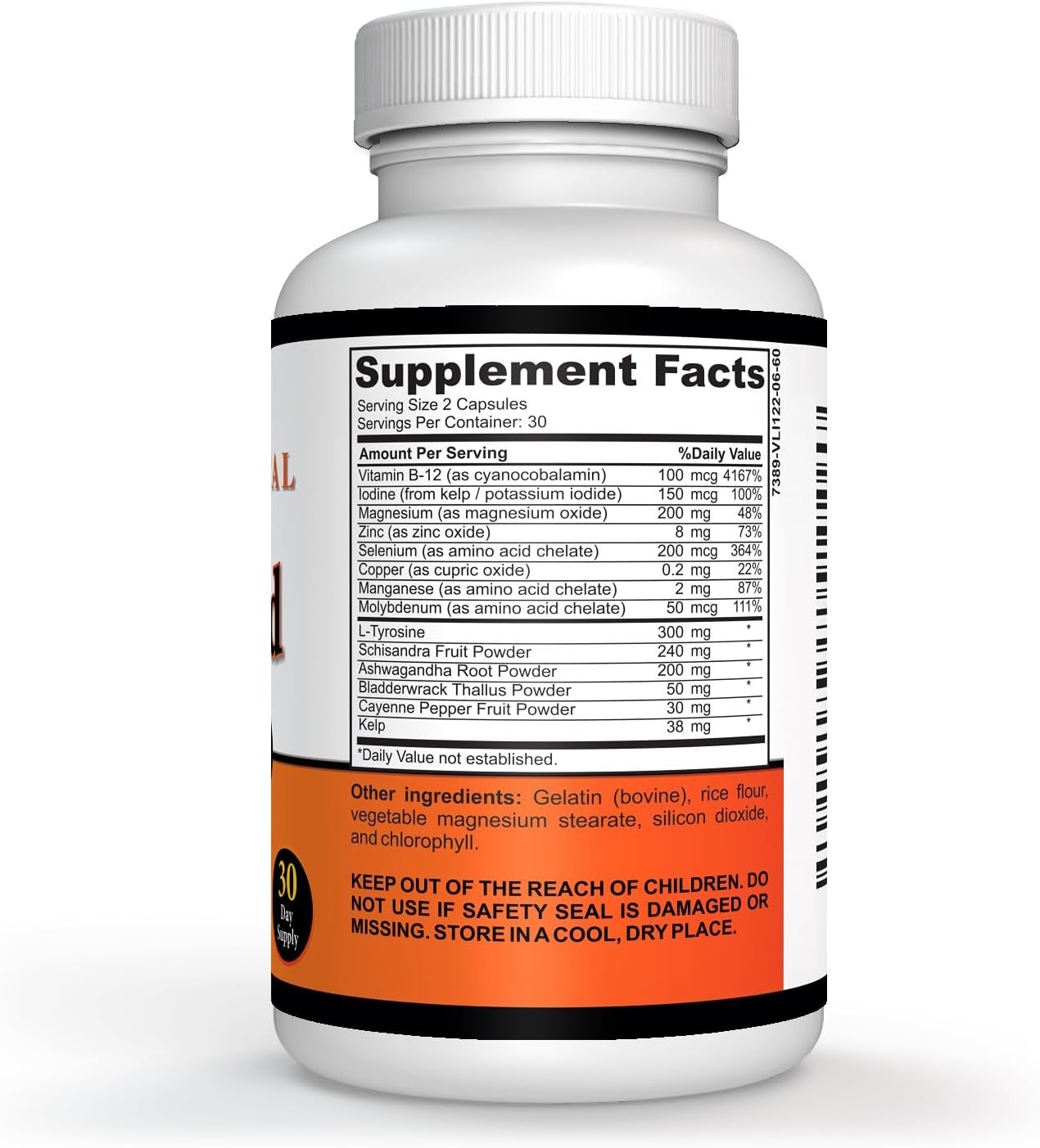 120 Vegetarian Capsules Thyroid Wellness Blend with Zinc, Selenium, Iodine, Ashwagandha, and Kelp for Natural Energy and Metabolism Boost